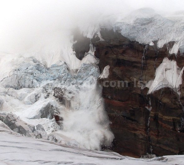 Avalancha. Cumbre Sur Antisana. Leonardo Vivar Ayora Antisana